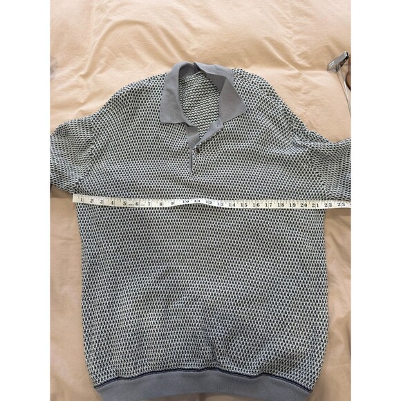 Beauty&Youth United Arrows Mens M Gray Textured Relaxed Jacquard Knit Polo - Picture 9 of 9